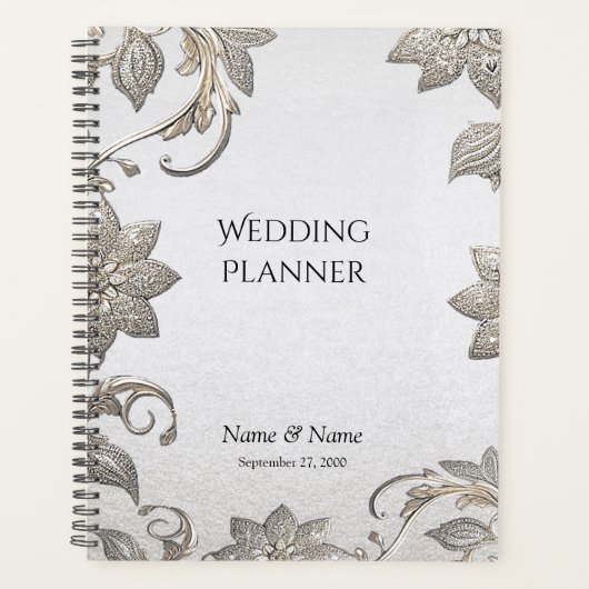 Silver Gold Floral Planner (Voorkant)
