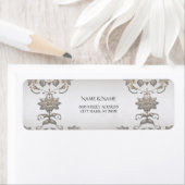 Silver Gold Floral Retour Adres Label (Insitu)