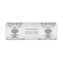 Silver Gold Floral Retour Adres Label