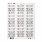 Silver Gold Floral Retour Adres Label (Full Sheet)