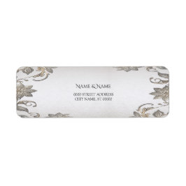 Silver Gold Floral Retour Adres Label