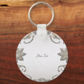 Silver Gold Floral Sleutelhanger (Achterkant)