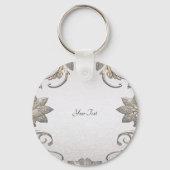 Silver Gold Floral Sleutelhanger (Achterkant)