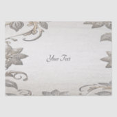 Silver Gold Floral Tissue Paper Tissuepapier (Voorkant)