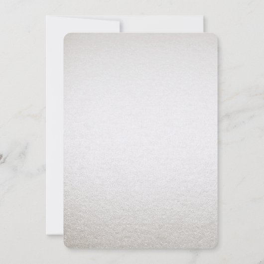 Silver Gold Floral Verloving Invitation Kaart (Achterkant)