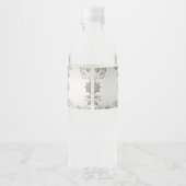 Silver Gold Floral Water Bottle Label Waterfles Etiket (Achterkant)