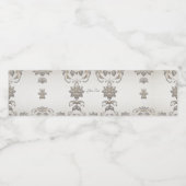 Silver Gold Floral Water Bottle Label Waterfles Etiket (Enkel label)