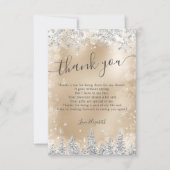 Silver Gold folie Snow Pine Winter vrijgezellenfee Bedankkaart (Voorkant)