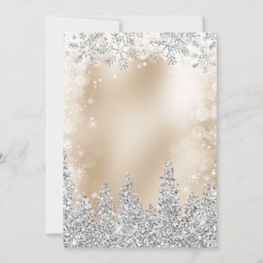 Silver Gold folie Snow Pine Winter vrijgezellenfee Kaart (Achterkant)