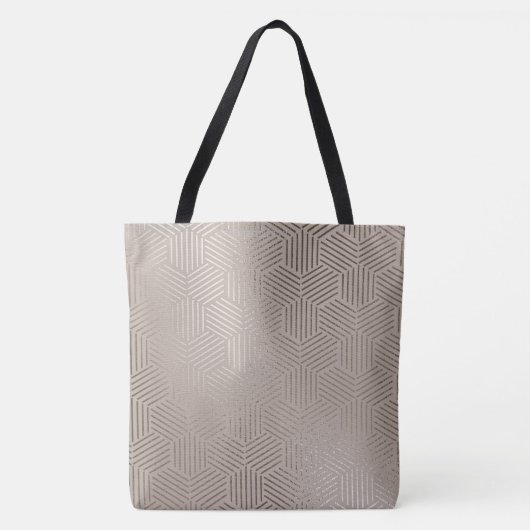 Silver/Gold Geometric Metallic Design Canvas tas (Voorkant)