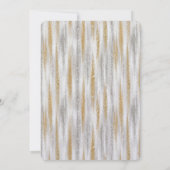 Silver Gold Glam Stripes Birthday Kaart (Achterkant)