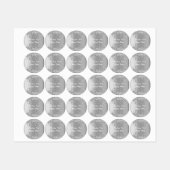 Silver Gold Glitter Aangepaste tekst Naam Labels (Vel)