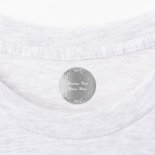 Silver Gold Glitter Aangepaste tekst Naam Labels (Aangebracht)