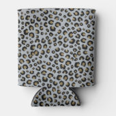 Silver Gold Glitter Black leopard Print Blikjeskoeler (Voorkant)