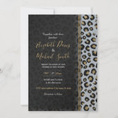 Silver Gold Glitter Black leopard Print Kaart (Voorkant)