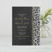 Silver Gold Glitter Black leopard Print Kaart (Staand voorkant)