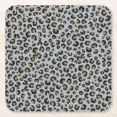 Silver Gold Glitter Black leopard Print Kartonnen Onderzetters (Voorkant)