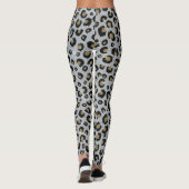 Silver Gold Glitter Black leopard Print Leggings (Achterkant)