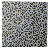 Silver Gold Glitter Black leopard Print Tegeltje (Voorkant)