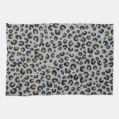 Silver Gold Glitter Black leopard Print Theedoek (Horizontaal)