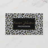 Silver Gold Glitter Black leopard Print Visitekaartje (Voorkant)