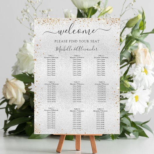 Silver Gold glitter bruiloft-zitbord Poster