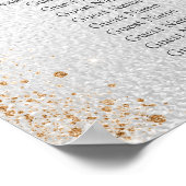 Silver Gold glitter bruiloft-zitbord Poster (Hoek)