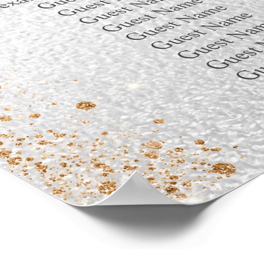 Silver Gold glitter bruiloft-zitbord Poster (Hoek)