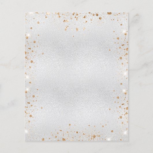 Silver Gold glitter budget bruiloft-uitnodiging Flyer (Achterkant)