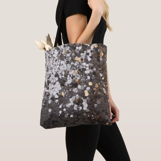 Silver Gold Glitter Glam #1 (Faux Glitter) #decor Tote Bag (Dichtbij)