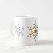 Silver & Gold Glitter-kerstfeestvlokken Koffiemok (Voorkant links)