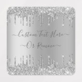 Silver Gold Glitter Metal Sparkle Drift Jouw tekst Labels (Design 1)