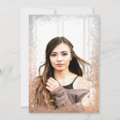 Silver Gold Glitter Ombre Halo Foto Afstuderen Kaart (Achterkant)