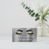 Silver Gold Glitter Sparkle Eyelash Extensions Visitekaartje (Staand voorkant)