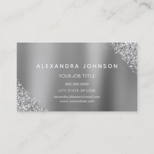 Silver Gold Glitter Sparkle Eyelash Extensions Visitekaartje (Achterkant)