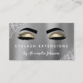 Silver Gold Glitter Sparkle Eyelash Extensions Visitekaartje (Voorkant)