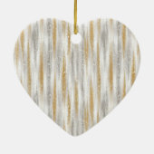 Silver Gold Glitter Sparkle Gold Ribbon Christmas Keramisch Ornament (Achterkant)