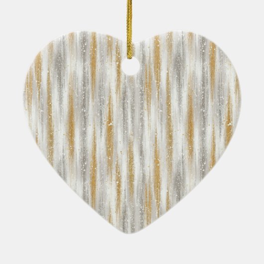 Silver Gold Glitter Sparkle Gold Ribbon Christmas Keramisch Ornament (Achterkant)