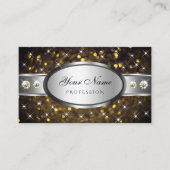 Silver Gold Glitter Sparkle Stars Diamonds Grafisc Visitekaartje (Voorkant)