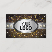 Silver Gold Glitter Sparkle Stars Jewelen met Logo Visitekaartje (Voorkant)