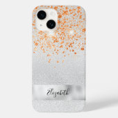 Silver Gold glitter sparkles name Case-Mate iPhone Case (Achterkant)