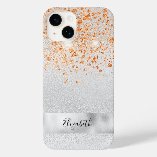 Silver Gold glitter sparkles name Case-Mate iPhone Case (Achterkant)