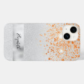 Silver Gold glitter sparkles name Case-Mate iPhone Case (Achterkant (horizontaal))