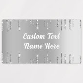 Silver Gold Glitter Sparkly Labels Aangepaste teks (Design 2)