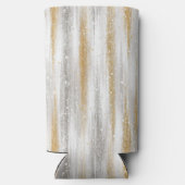 Silver Gold Glitzy Sparkle Christmas New Year Seltzer Blikjeskoeler (Achterkant)