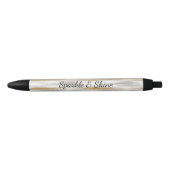Silver Gold Glitzy Stripes Zwarte Inkt Pen (Voorkant)