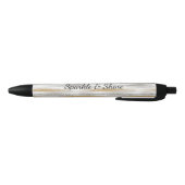 Silver Gold Glitzy Stripes Zwarte Inkt Pen (Bodem)