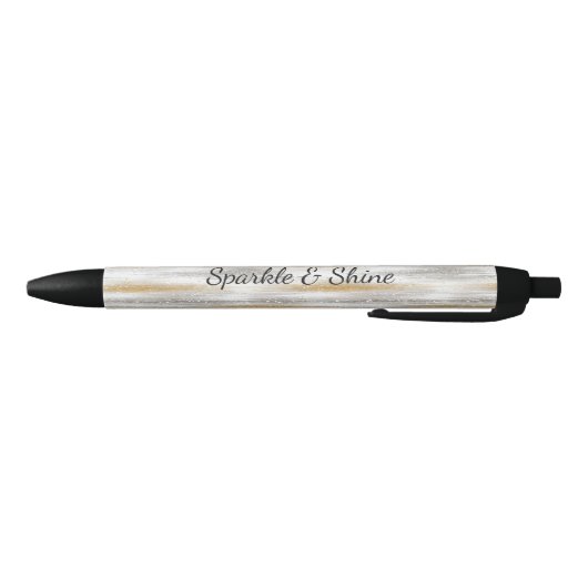 Silver Gold Glitzy Stripes Zwarte Inkt Pen (Bodem)
