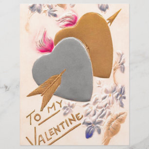 Silver & Gold Hearts Valentijn Scrapbook Paper