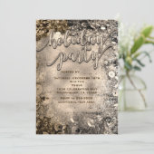 Silver & Gold Holiday Party Sequins Uitnodigingen (Staand voorkant)